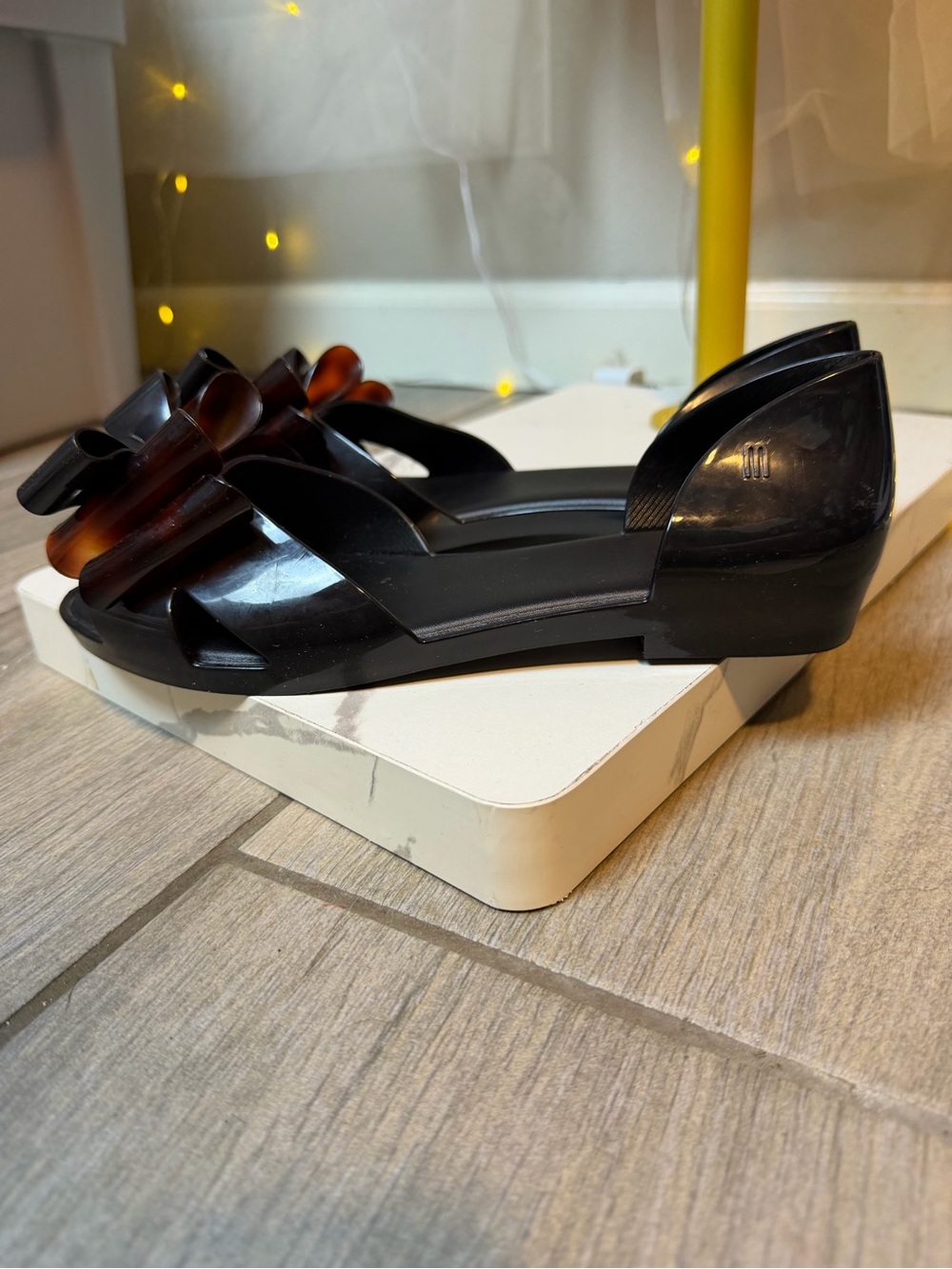 Melissa Seduction II D'Orsay Bow Jelly Flats Size 8 - Picture 6 of 11